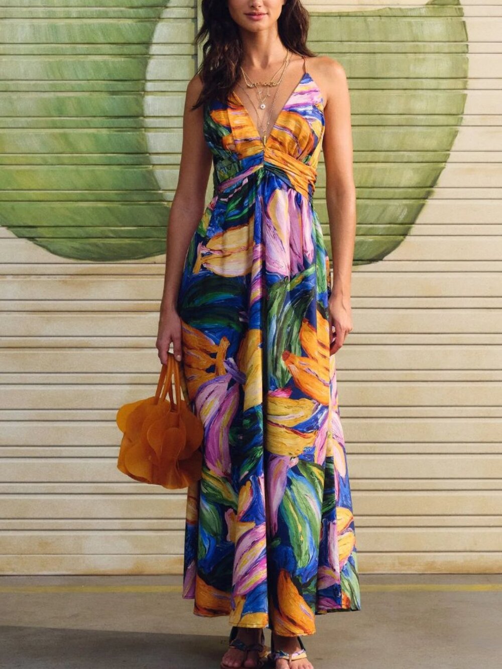 FARM Rio Painted Bananas Print Dress